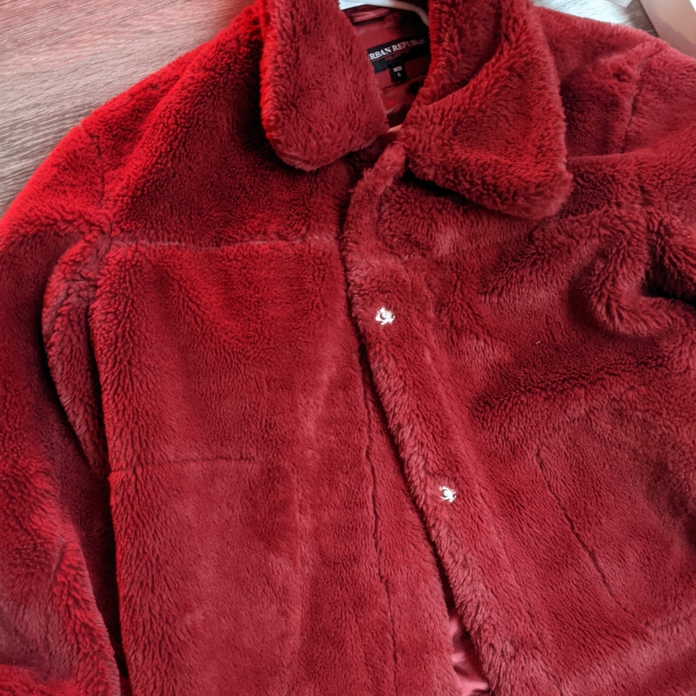 Urban Republic faux fur coat Wind Oxblood